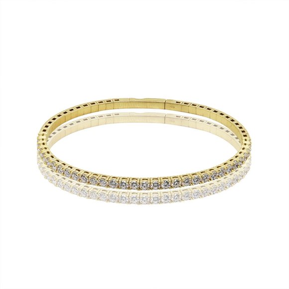 2.25 Ct. tw. Round Cut Diamond Tennis Bracelet 7" 14K Yellow Gold - Picture 1 of 3